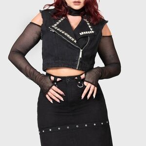Killstar Black Jean Skirt